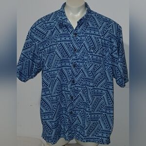 Tanoa Hawaiian Samoan Tribal 100% Cotton Button - Down Short Sleeve Shirt 5XL
